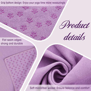 Super-Absorbent Soft Microfiber Yoga Blanket Non <b>Slip</b> Hot Yoga Towel <b>Mat</b> with Grip Dots for Pilates Fitness and Workout - Product Image 5