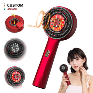 XBH Electric Vibration Hair Scalp Massager Brush For Hair Growth Oil Applicator Massage Comb Anti Hair Loss Red Light Devices