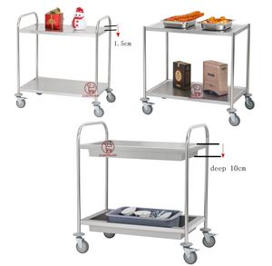 Baja tahan karat 0.8mm tebal LFGB bersertifikat kamar layanan makanan troli untuk Hotel & restoran Penggunaan dapur - Product Image 2