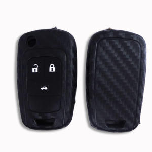 Cevrolet/ <span class=keywords><strong>Oel</strong></span> /Bick 3按钮翻盖钥匙扣外壳碳纤维风格硅胶 - Product Image 3