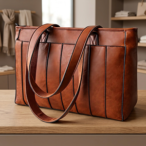 Sacs à main pour femmes en cuir véritable tendance, fermeture à glissière, imperméables, légers, antivol, durables, personnalisables 3L+ - Product Image 3