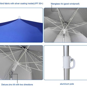 High Quality Custom Logo Designed Iron <b>Frame</b> Windproof Straight Garden Beach Umbrellas UV Prints Manual Control Wholesale - Product Image 3