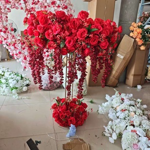 Nouveau <span class=keywords><strong>Centre</strong></span> <span class=keywords><strong>de</strong></span> <span class=keywords><strong>Table</strong></span> <span class=keywords><strong>de</strong></span> Mariage 120 cm en Fleurs Artificielles Soie Hydrangea Rose pour Décoration <span class=keywords><strong>de</strong></span> <span class=keywords><strong>Table</strong></span> - Product Image 3