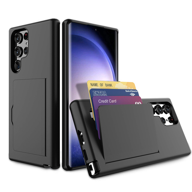 For Samsung Galaxy S23 Ultra S21 Plus S22 S20 Luxury Shockproof Card Slot Phone Case Kickstand Holder Bumper Cases Cover Shell