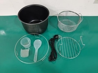 Casserole multifonctionnelle 2 en 1 avec boîtier en acier inoxydable et fonction de friture à l'air 6L
