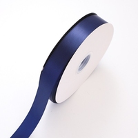 Pita Satin Biru Dongker 3/8" Inch X 50 Yard, Pita Satin Satu Sisi untuk Kerajinan, Pembungkus Kado, Buket Bunga, Dekorasi Pernikahan