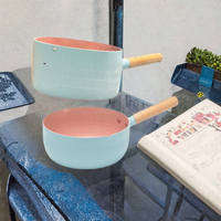 Vente flash : Casserole à lait en alliage d'aluminium écologique Japandi de 18 cm, antiadhésive, compatible four et lave-vaisselle, compatible cuisinière à gaz