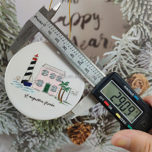 3 adornos de cerámica impresos UV forma redonda acrílico <span class=keywords><strong>Bola</strong></span> de árbol de <span class=keywords><strong>Navidad</strong></span> adornos de cerámica para <span class=keywords><strong>pintar</strong></span> adornos de sublimación de cerámica - Product Image 3