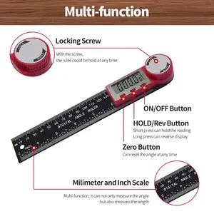 2-in-1 Digital Angle Meter Inclinometer Digital Angle Ruler Electronic Goniometer Protractor Angle Finder Measuring Tool