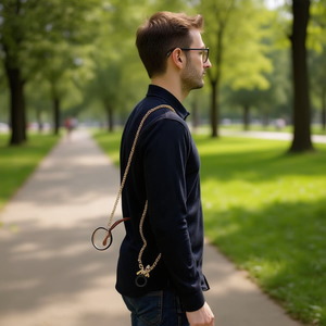 Portaocchiali a catena a tre vie da 70 cm per occhiali da sole e da vista con chiusura ad anello - Product Image 3