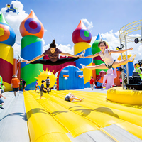 Parc d'attractions gonflable de PVC de 0.55mm, parc d'amusement d'enfants de partie extérieure, terrain de jeu d'intérieur gonflable
