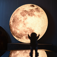 Film souple uv boîte à lumière lunaire personnalisé romantique lune illuminé signe atmosphère sens des signes lumineux