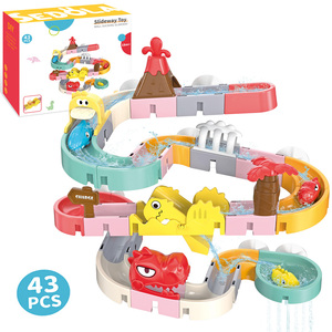 TOMMABO Mur <span class=keywords><strong>de</strong></span> toboggan pour enfants Blocs <span class=keywords><strong>de</strong></span> construction à grosses particules Assemblé <span class=keywords><strong>Puzzle</strong></span> et balle roulante amusante Bébés Tourner Musique Jouets <span class=keywords><strong>de</strong></span> <span class=keywords><strong>bain</strong></span> - Product Image 1