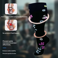 Chaussettes de compression personnalisées en nylon haute élasticité, anti-frottement, pour le sport et le fitness, grandes tailles, pour diabétiques