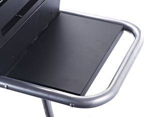 Chariot de barbecue d'extérieur, barbecue au charbon de bois avec double grille, acier chromé, design pliable, table latérale, étagère de rangement, <span class=keywords><strong>roues</strong></span> - Product Image 6