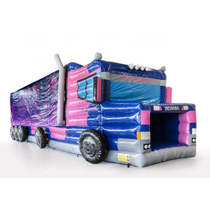 Logotipo personalizado impreso 46FT Unisex PVC Inflable Castillo Camión de Bomberos Carrera de obstáculos con tobogán para niños y adultos - Product Image 4