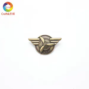 Oneway Custom Fashion Enamel Lapel Pin Badge Spinning Rotating Vintage Bronze Enamel Pin