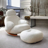 Chaise longue inclinable et pliable en velours capitonné haut de gamme 2026, design élégant pour chambre et salon