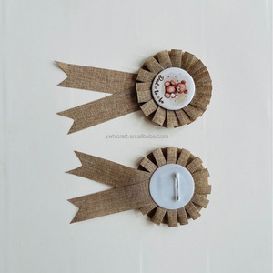 HLC Badges personnalisés vierges, cadeaux promotionnels, badges pour future <span class=keywords><strong>maman</strong></span> et papa, et ensemble de badges et écharpes en métal avec rubans en lin - Product Image 3