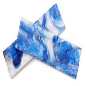Échelle de résine acrylique bleue de haute qualité finition polie meilleure qualité faite à la main avec une technique d'artisanat naturel pour manche de couteau - Product Image 4