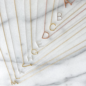 Custom Letter <strong>Necklace</strong> for Women Sterling Silver Wholesale Alphabet 18k Gold Plated Big <strong>Sideways</strong> <strong>Initial</strong> <strong>Necklace</strong> - Product Image 5