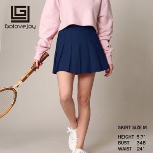 GOLOVEJOY 2023 Jupe plissée taille haute d'été pour femmes couleurs bonbons <span class=keywords><strong>Mini</strong></span> A-line couture bouton ourlet pour filles - Product Image 3