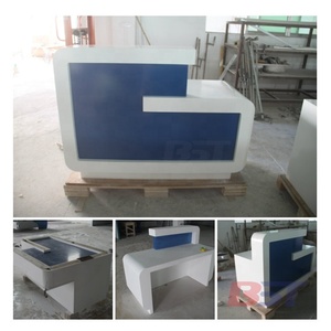 Bàn Nội Thất Nửa Vòng Màu Trắng Bàn Hiện Đại Cửa Hàng Bề Mặt Rắn Quầy Thanh Toán Trước Quầy Lễ Tân Nhà Hàng - Product Image 4