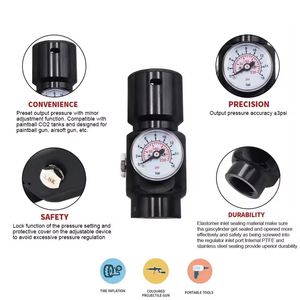Régulateur de CO2 en alliage d'aluminium HPA Mini SFR, rafraîchissement super rapide, entrée G1/2-14, sortie 1500 PSI, 0-130 PSI, outils pneumatiques - Product Image 5