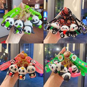 Porte-clés créatif en PVC avec panda <span class=keywords><strong>de</strong></span> dessin animé électroplaqué, pendentif pour sac, décoration <span class=keywords><strong>de</strong></span> voiture, petit cadeau, vente en gros - Product Image 3