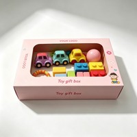 Emballage de jouets pour enfants écologique, design personnalisé, boîte en papier pliable avec fenêtre, emballage de vente au détail avec impression couleur intégrale