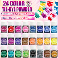 Ensemble de pigments pour teinture tie-dye, 24 couleurs, 30g par flacon, écologique, poudre de teinture pour tissu DIY, pour vêtements, artisanat fait main, directement de l'usine