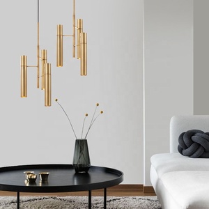 Cylinder <strong>Copper</strong> G9 Pendant Hanging Long <strong>Lamp</strong> Gold Decoration Tube Pendant Indoor Interior Decoration Design Restaurant Lighting - Product Image 6