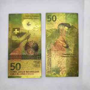 Billets de Francs Suisses en Faux Or à Feuille, Lot de 6 Pièces (10, <span class=keywords><strong>20</strong></span>, 50, 100, 200, 1000 Francs) pour Cadeaux Souvenirs - Product Image 5
