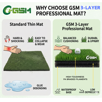 Tapis d'entraînement de golf 3D en fibres de qualité supérieure, base en tissu non tissé, gazon en tricot PA durable, simulateur de golf d'intérieur