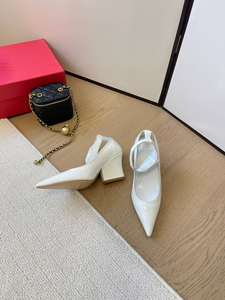 Sandalias de tacón de aguja de gamuza sintética con punta afilada, de una sola tira, sin talón, impermeables, para mujer, para el verano y el día a día. - Product Image 3