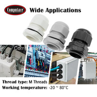Computace ZSC3016 Presse-étoupe électrique étanche IP68 en PA66/NBR avec joint torique en nitrile PG7/9/13.5/16/21/25 Noir Gris clair