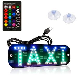 ไฟ LED ป้ายแท็กซี่ RGB เชื่อมต่อผ่าน USB พร้อมรีโมทคอนโทรล ควบคุมการกระพริบและการจางลง สำหรับติดตั้งภายนอกรถยนต์ - Product Image 1
