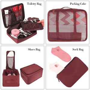 8 Bolsas de Viaje Gruesas y Ligeras, Organizadores de Accesorios de Viaje, Bolsas de Almacenamiento para Ropa, Zapatos, Cosméticos y Artículos de Aseo - Product Image 6