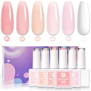 BOZLIN 6PCs Mini Gel Polish Kit 36 colores Jelly <span class=keywords><strong>Nude</strong></span> Soak Off Esmalte de uñas OEM UV LED Gel Esmalte de uñas Fabricante - Product Image 1