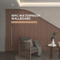 Panneau mural WPC rustique moderne, composite bois-plastique, revêtement mural imperméable à grain de bois, colle de protection environnementale