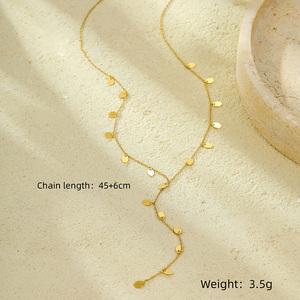 قلادة نسائية عصرية بتصميم جديد مخصص من الفولاذ المقاوم للصدأ مع حلية متدلية إبداعية وشراشيب - Product Image 5