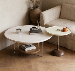 Juego de <span class=keywords><strong>Mesa</strong></span> de Centro Moderno de 2 Piezas, Ahorra Espacio, Duradero y Ecológico, con Tapa de Acrílico, Patas y Estante de Almacenamiento, Muebles para Sala de Estar - Product Image 4