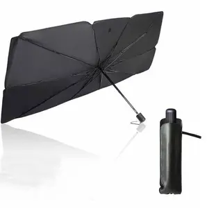 새로운 업그레이드 앞 유리 양산 자동차 창 우산 실버 접착제 썬 스크린 보호 우산 앞 휴대용 자동차
