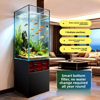 Aquarium sur pied moderne de luxe, écologique, durable, en verre ultra-transparent, autonettoyant, économe en énergie, ultra-silencieux pour poissons vivants