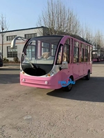 Bus touristique électrique fermé rose 14 places Bus touristique et voiture pour jardin à thème Bus touristique