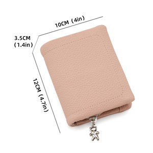 Cartera de Mujer Pierre Loues de 5 Pulgadas con Múltiples Ranuras para Tarjetas, Monedero con Cierre, Color Rosa Sólido, para Uso Diario - Product Image 3