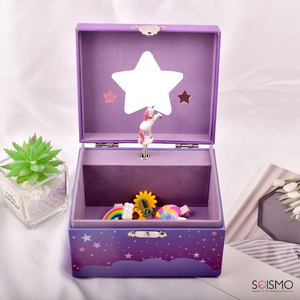 Custom Small Pink Fancy Children Music Box Unicorn Jewellery Gift Storage Jewelry Organizer For Girls Kids Women
