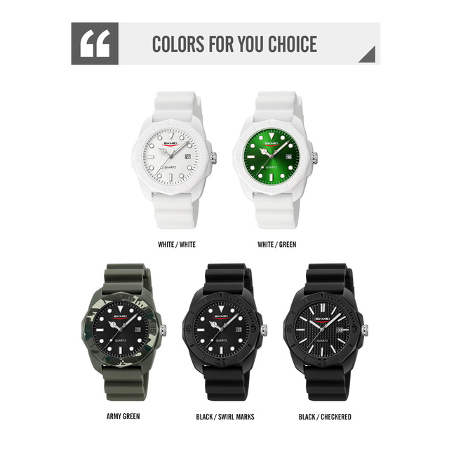 Men's round chronograph watch Luxury silicone watch strap 30M waterproof quartz watch Wholesale watches
