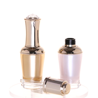 Flacons d'huile essentielle de luxe à double paroi de 10 ml, flacons vides en acrylique pour vernis à ongles avec compte-gouttes et pinceau