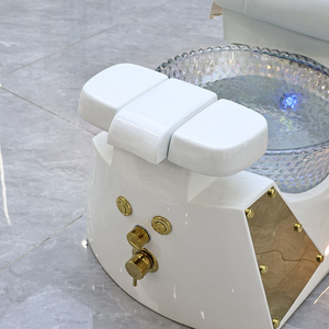 Fauteuil de pédicure électrique blanc inclinable avec spa pour les pieds et massage, mobilier de salon de manucure réglable - Product Image 3